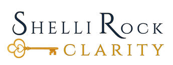 Shelli Rock Clarity logo with navy lettering and a gold key.